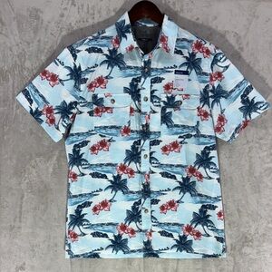 NWT Croft & Barrow Quick Dry Tropical Print Button Down Shirt Size M
